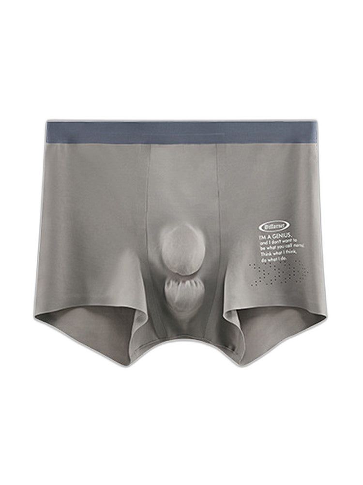 Men's Dual-Raised Support Seamless Solid Color Trunks