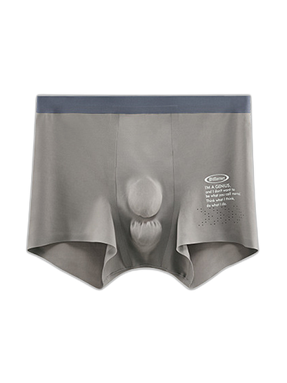 Men's Dual-Raised Support Seamless Solid Color Trunks