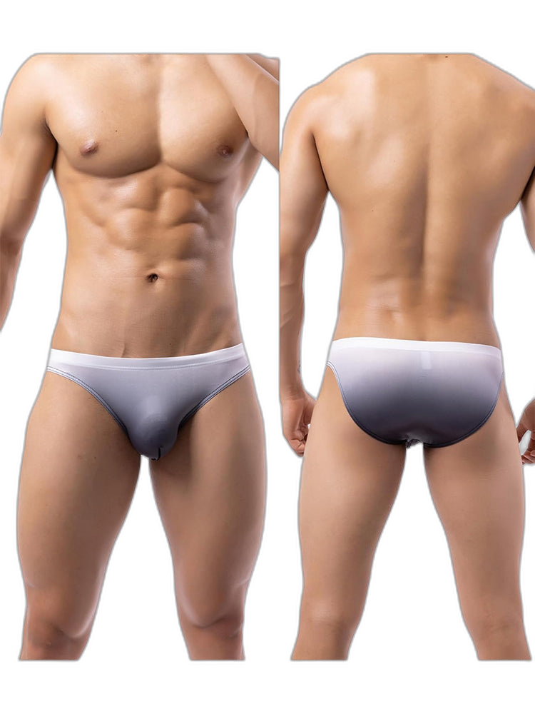 3 Pack Men's Sensual Silk-Like Loose Gradient Color Bikini