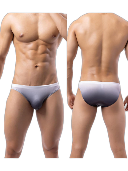 3 Pack Men's Sensual Silk-Like Loose Gradient Color Bikini