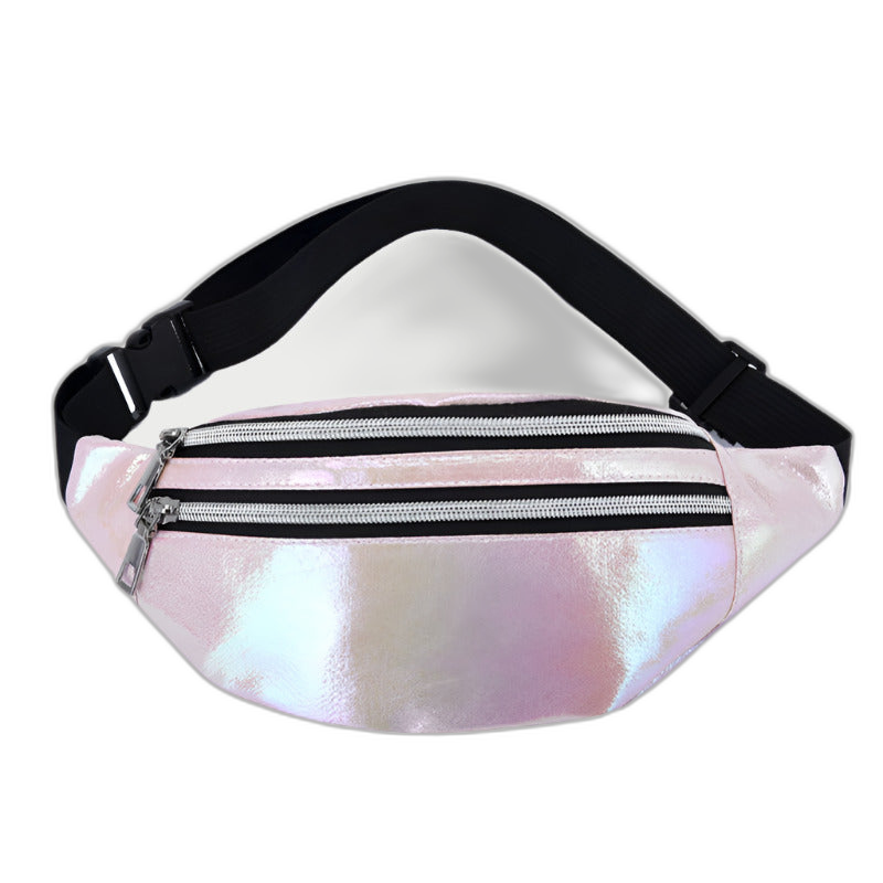 Double Pocket Holographic Waist Bag