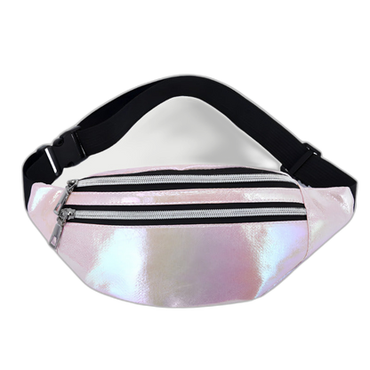 Double Pocket Holographic Waist Bag