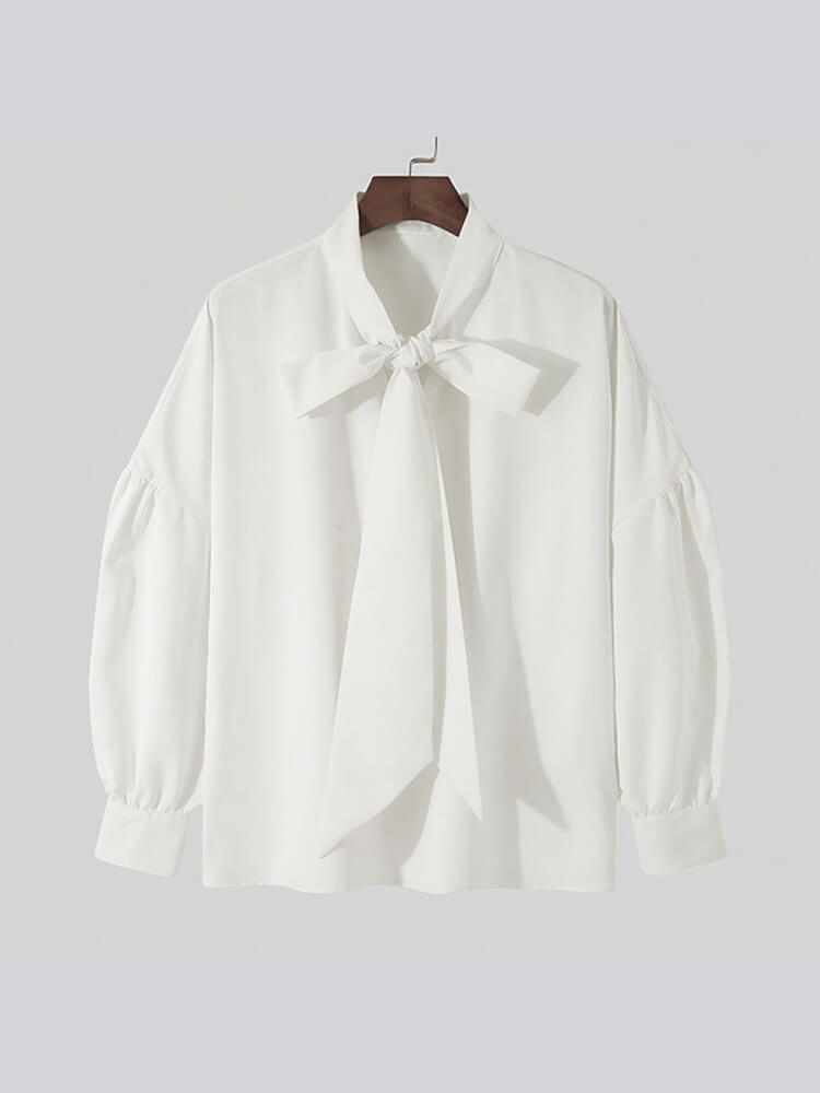 Men's Drop-Shoulder Loose Solid Long Sleeve Shirt