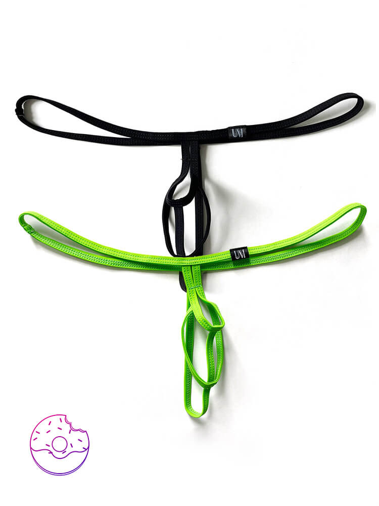 Men's Sexy Elastic Strap Hollow Solid Color Thong