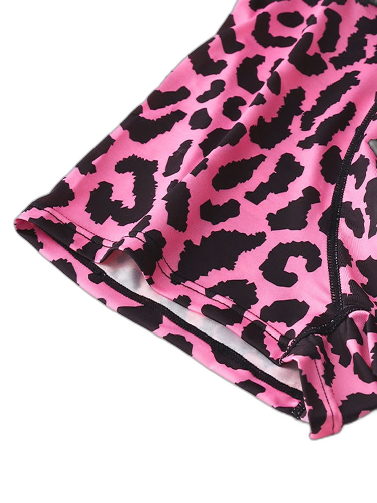 4-Pack Men's Leopard Print Mid-Rise Breathable Trunks