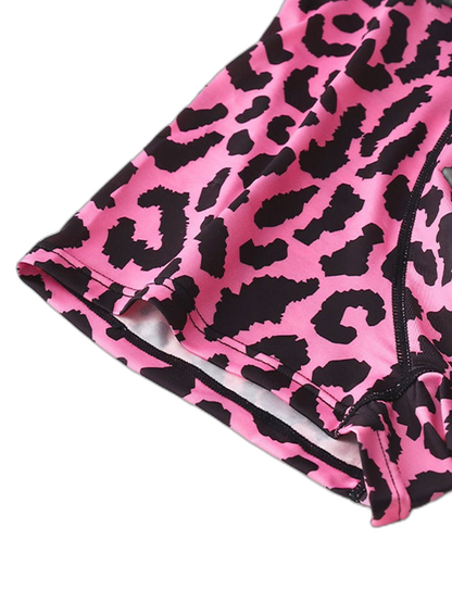 4-Pack Men's Leopard Print Mid-Rise Breathable Trunks