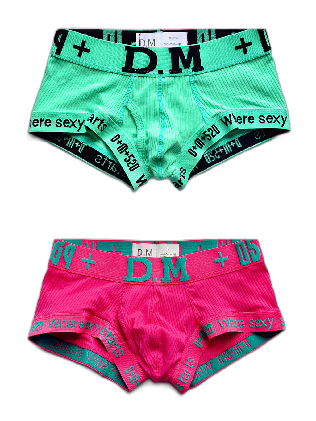 2 Pack Men's Low-rise Sexy Side Opening Pocket Trunk