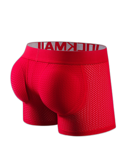 Sponge Cushion Mesh Buttock Boxer Briefs