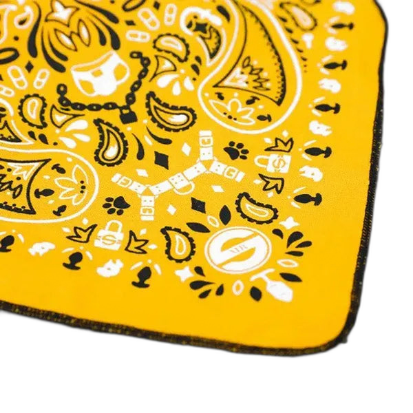 Mr.S Leather Zipper Pocket Neck Hanky - Yellow