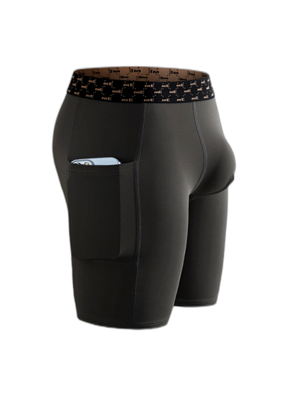 2 Pack Men’s Compression Boxer Shorts with Side Pocket