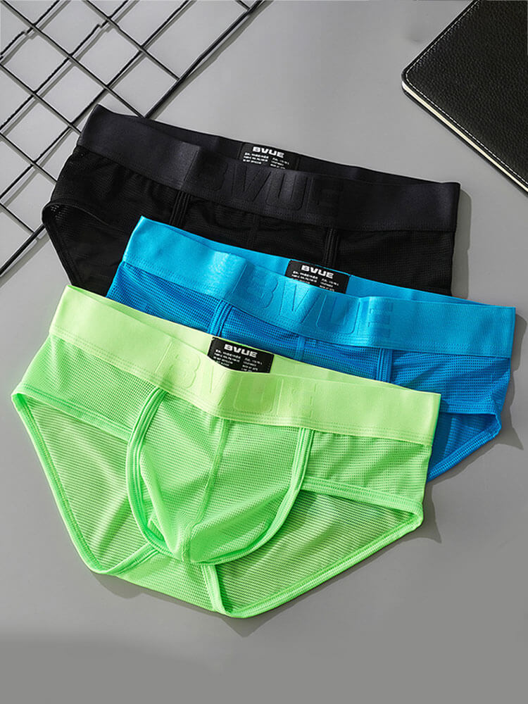 Men's Sexy Low-Rise U-Convex Mesh Briefs