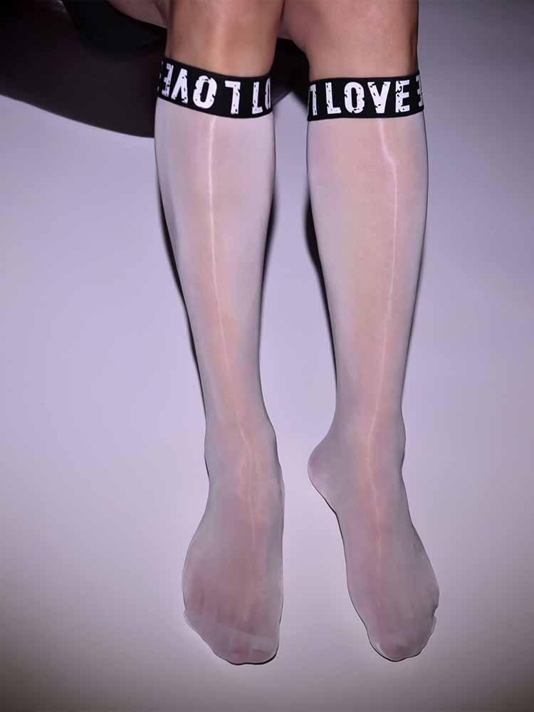Men's Oiled Foiled Lettered Mid-Calf Socks