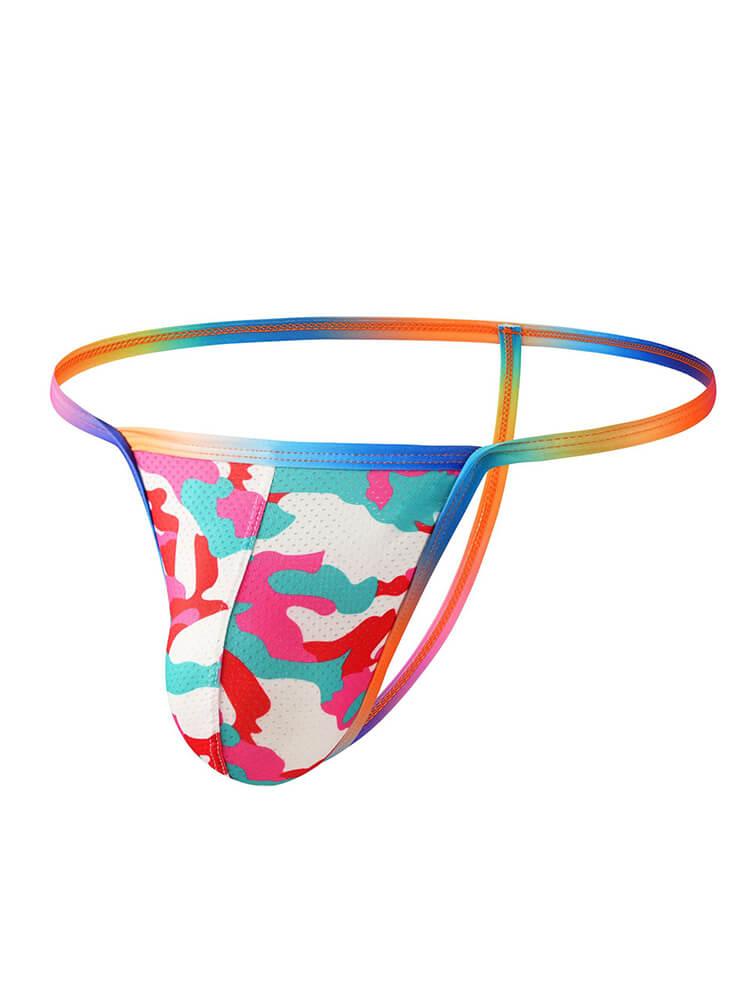 Men's Sexy Low-Rise Camouflage Printed Thong