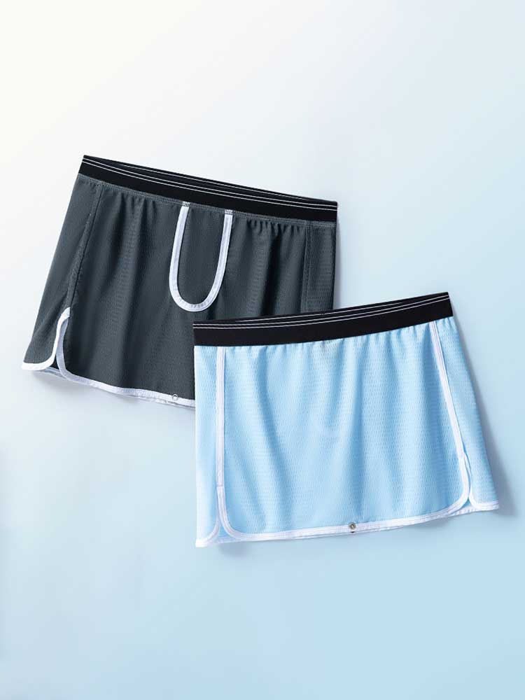 Men's Gun Bullet Separation Crotchless Skirt Trunks