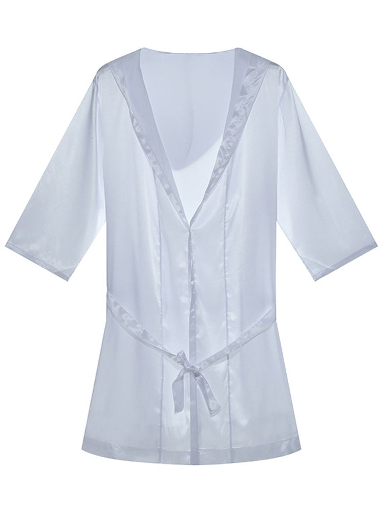 Men's Loose Polyester Short Sleeve Pajamas