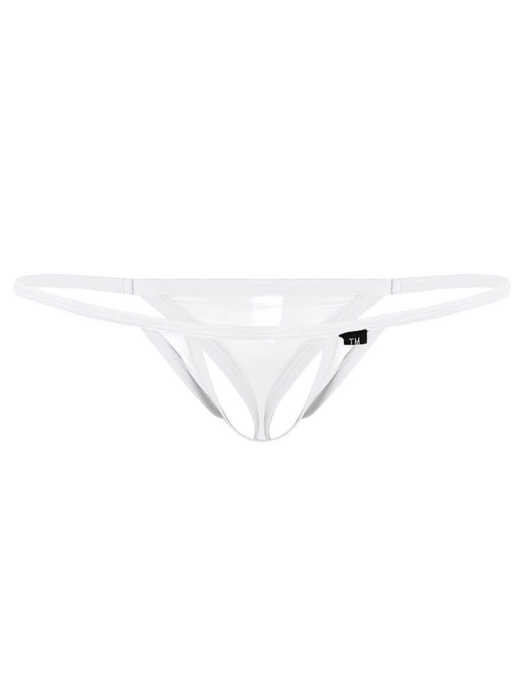 Men's Front Hollow Design Ice Silk Stretch Thong