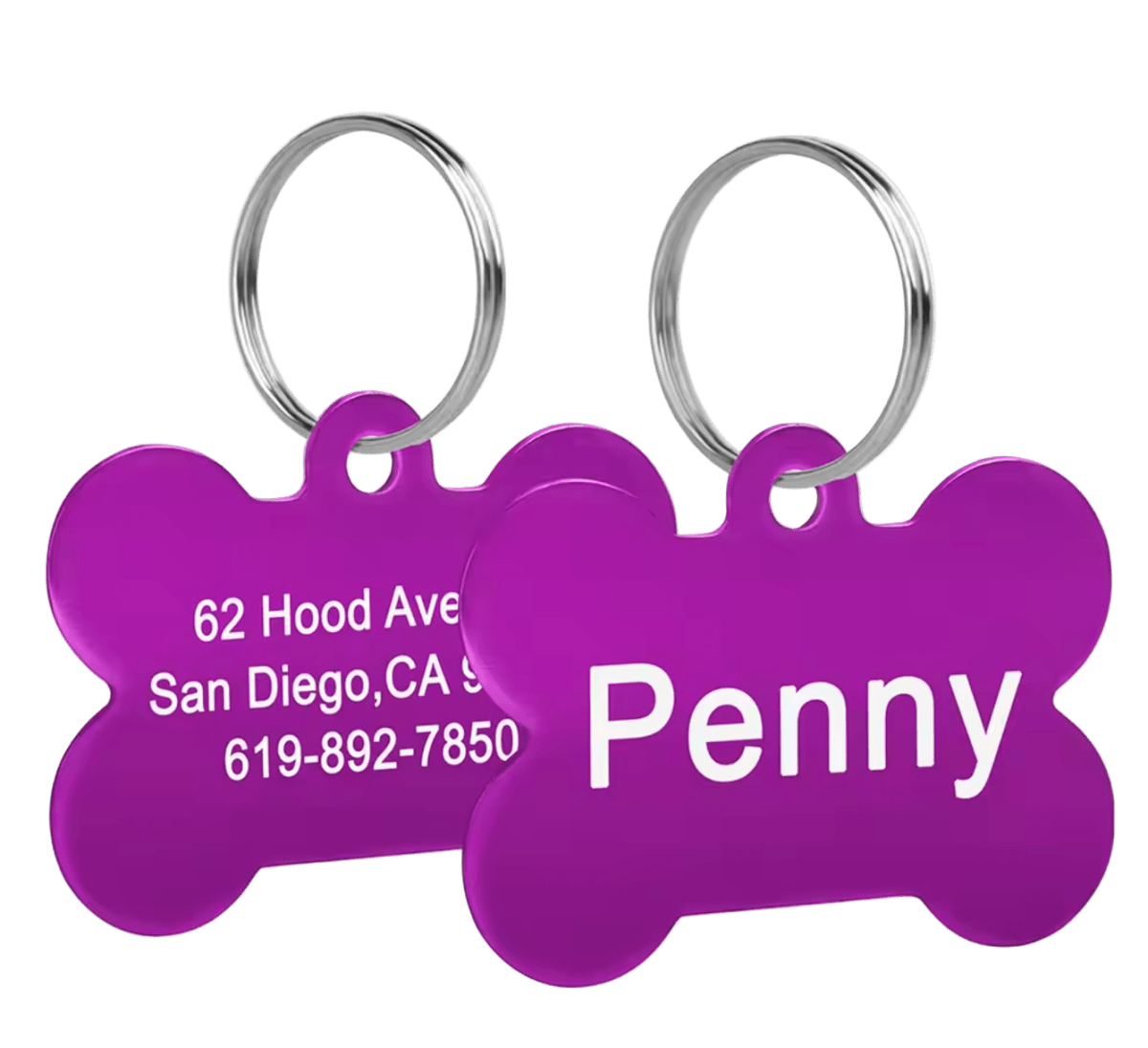 Custom Metal Tag Purple