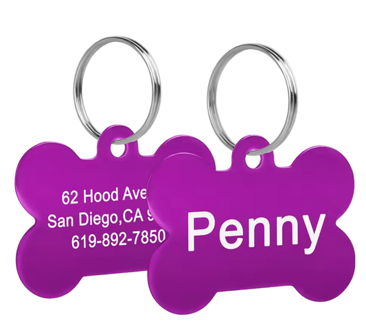Custom Metal Tag Purple
