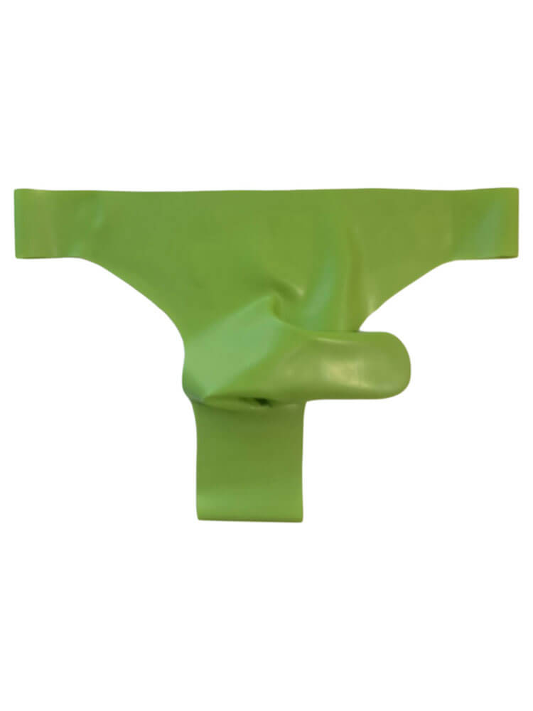 Men's Solid-Color Separate Pouch Latex Thong