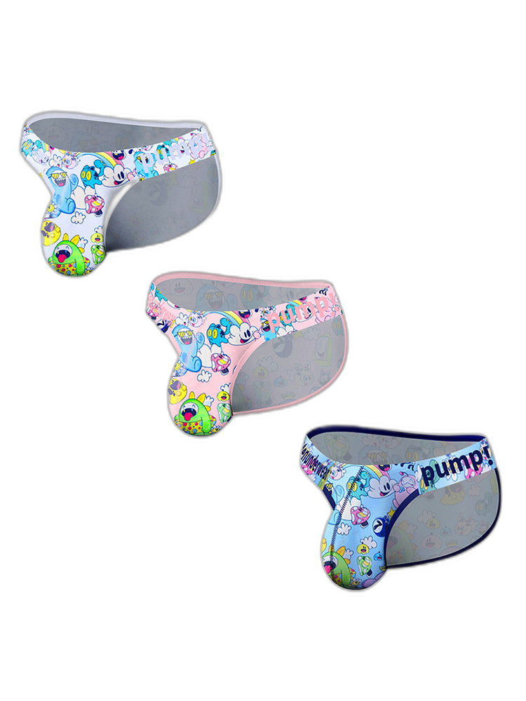 2 Pack Men's Cartoon High-Cut Breathable Bikini
