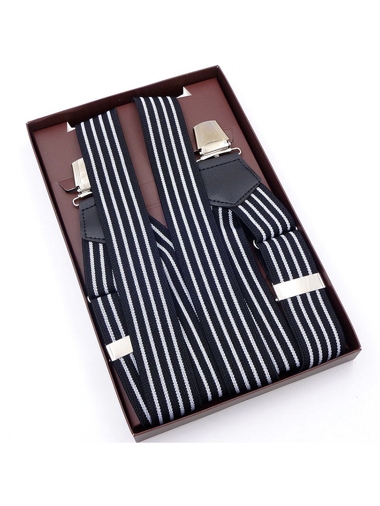 British style men's cheek suspenders with side clips