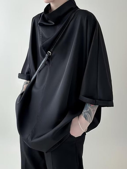 Men's Ice Silk Stand Collar New Chinese Retro Top