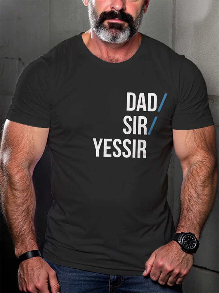 Men's LGBT Dad Sir Yessir Pride Fun Print T-shirt