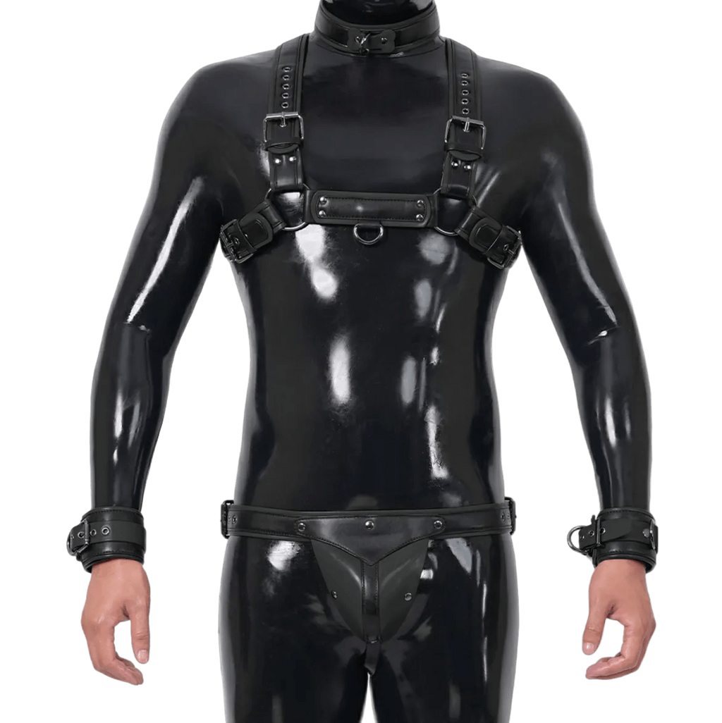 Furrjoi Harness, Cuff, Collar, Lead Underwear Bundle Black