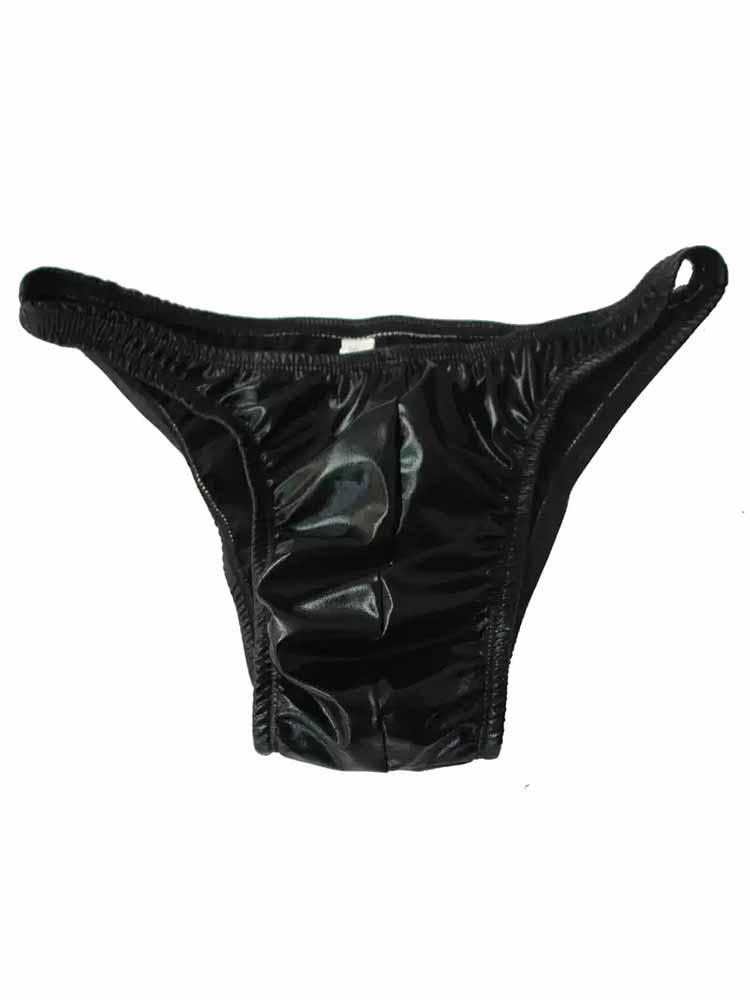 Men's Solid-Color Glossy Bodybuilding Briefs