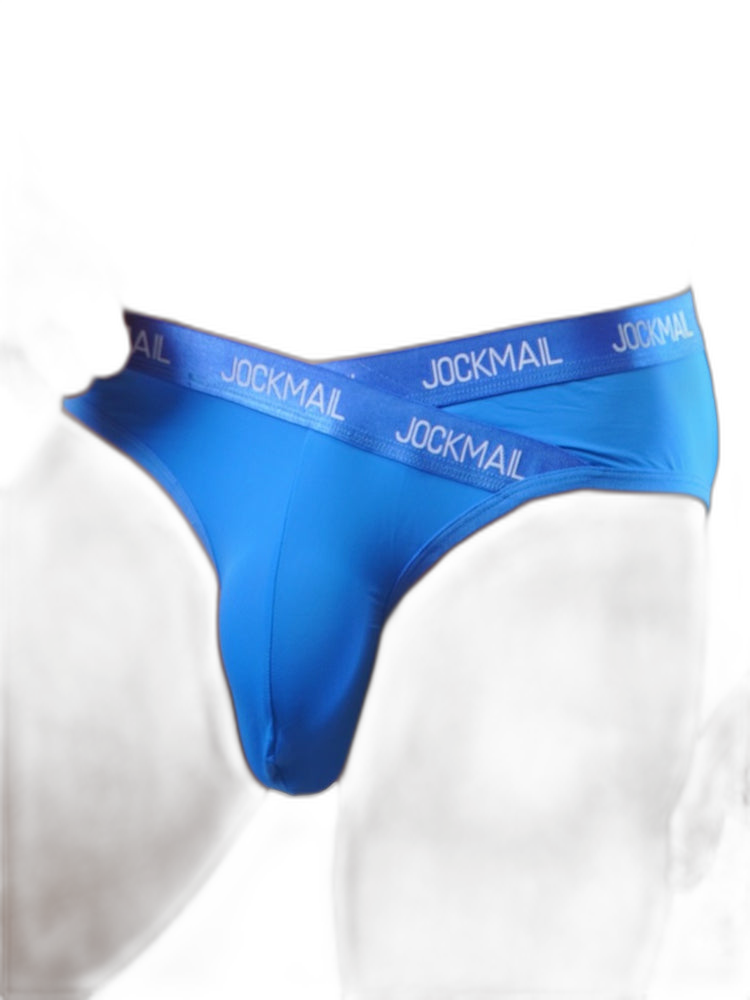 2 Pack Men's Sporty Letter Print Supportive Low-Rise Ice Silk Skin-Friendly Bikini