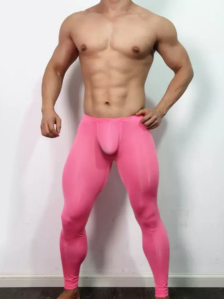 Men's Solid Color Ultra-Thin Elastic Leggings