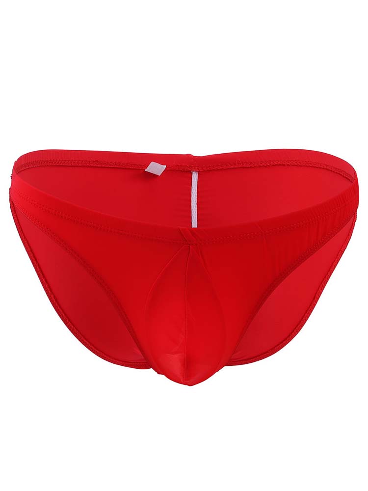 Men's Solid Color Translucent Low Rise Briefs