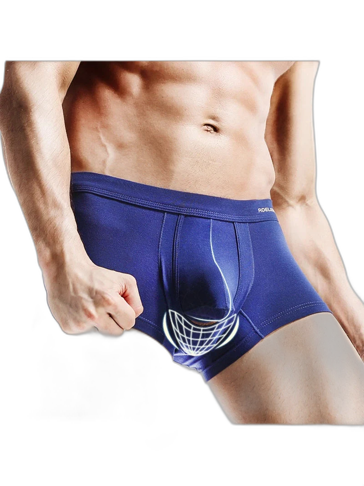Men's Double Pouch Underwear Separate Pouch Modal Trunks