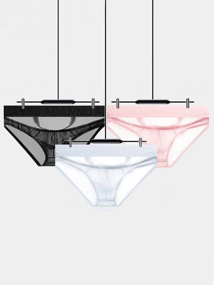 Men's Mesh Openwork Suspender Low-Rise Briefs