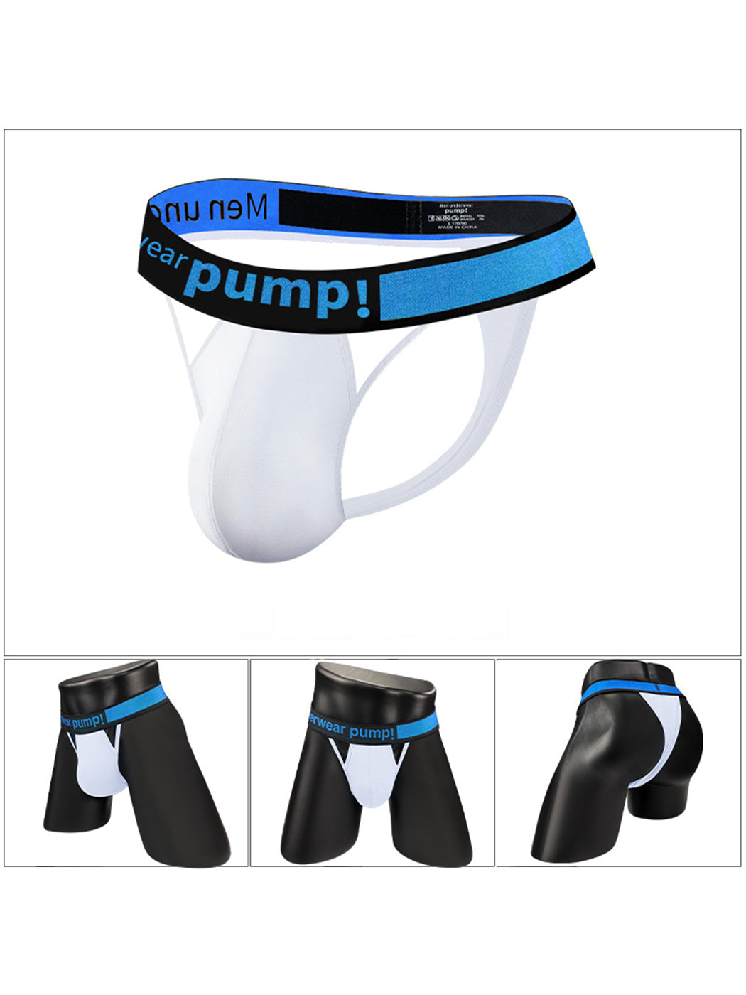 Men's Sexy Butt-Lifting Sporty U-Pouch Large Thong & Strings
