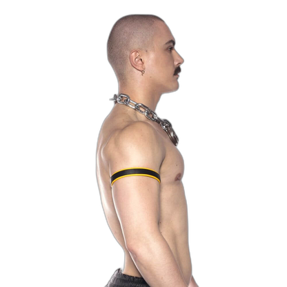 Prowler RED Leather Bicep Band Black/Yellow