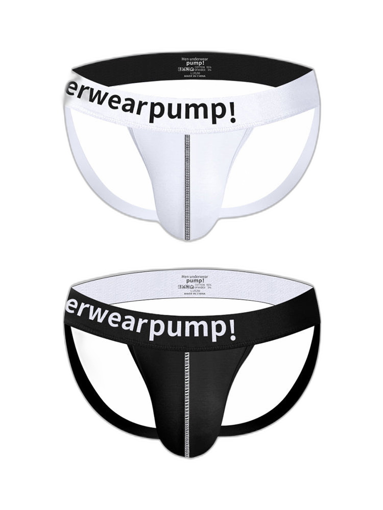 2 Pack Men's Trendy Breathable Sexy Cotton Jockstrap