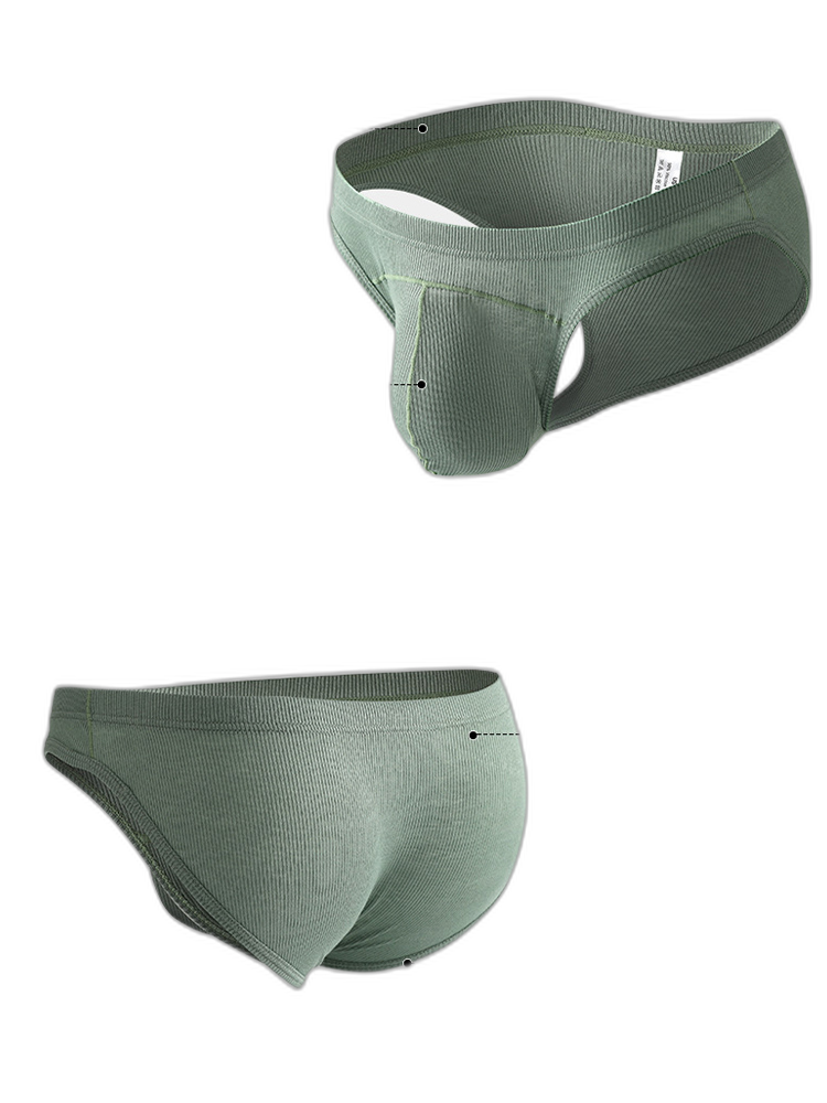 3 Pack Men's Sexy Threaded U-Shaped Briefs