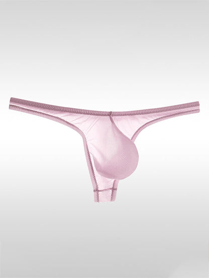 Men's Sexy Sheer U-Bulge Pouch Ice Silk Thong