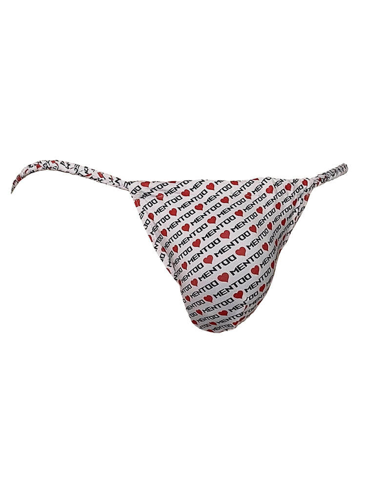 Men's Sexy Letter and Heart Print Low-Rise Thong