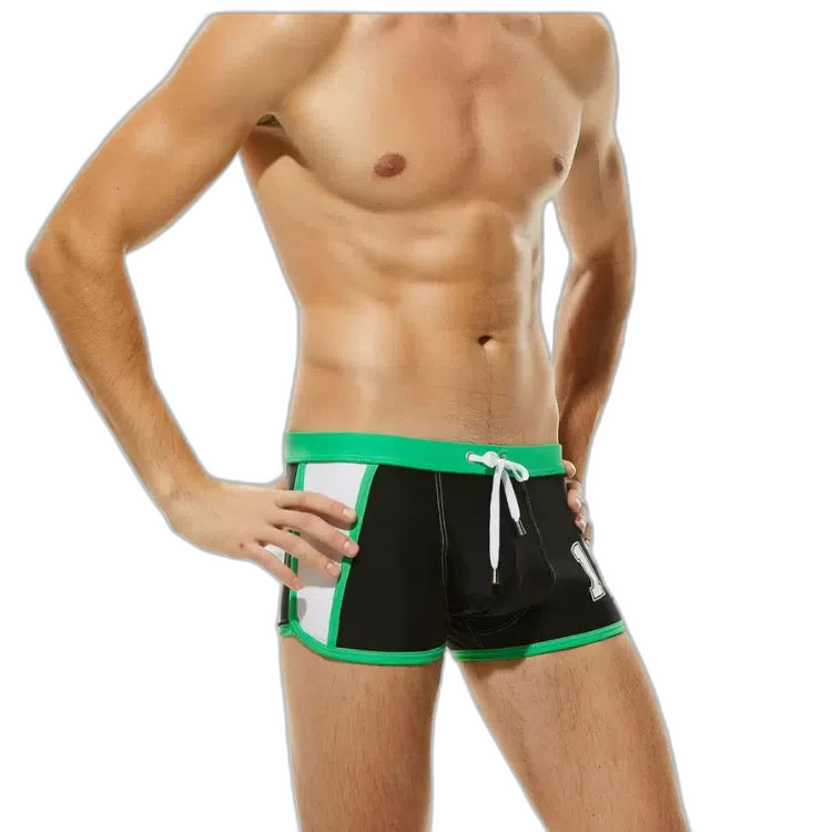 Oversized Nylon Boxer Swim Trunks