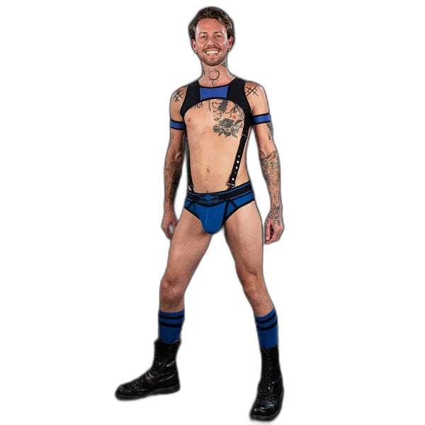 Mr.S Leather Bold Colour All-Access Brief Blue