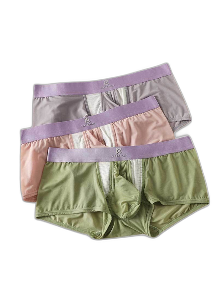 3 Pack Men's Supportive Pouch Lightweight Antibacterial Cooling Trunks