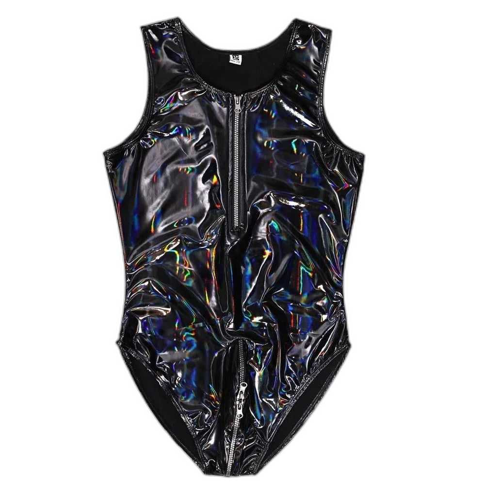 Men's Sexy Latex Corset Bodysuit Outfit