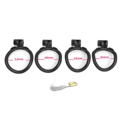 LOCK4D Viper Bent Ring Chastity Cock Cage Large
