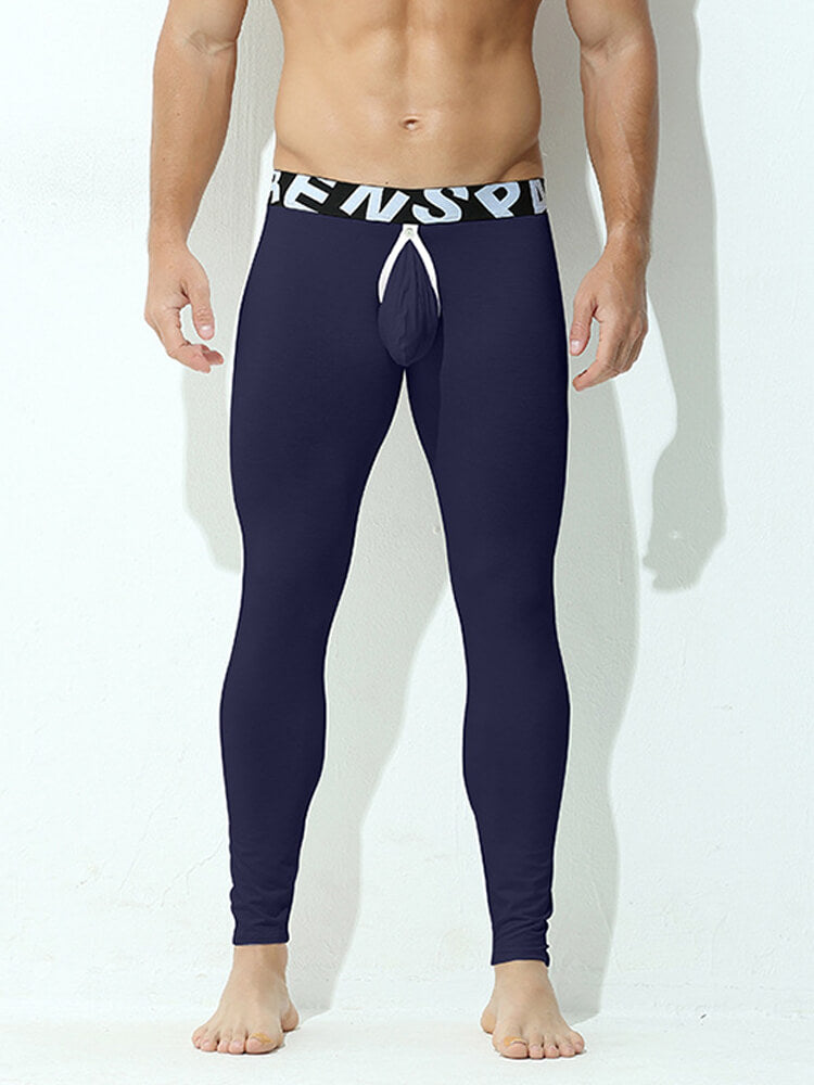 Men's Lettered Belt Elastic Tight Thin Leggings