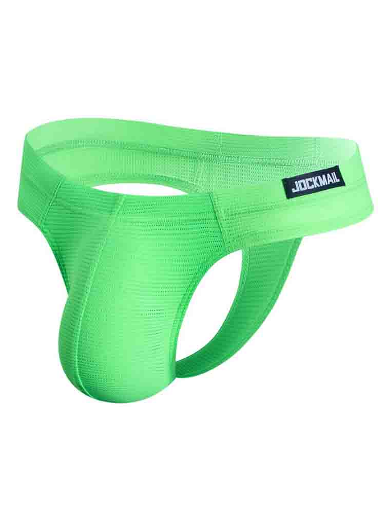 Men's Solid Color Mesh Bikini Briefs