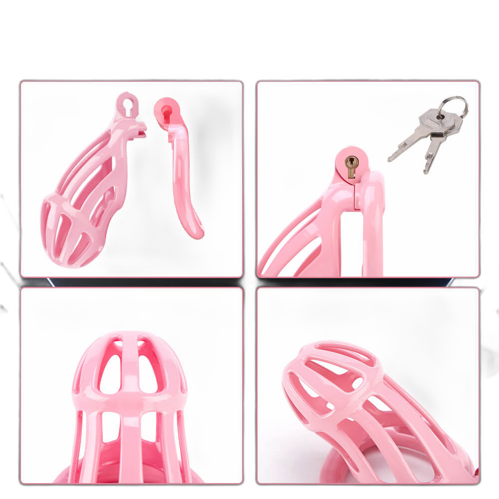 Damian - Resin Chastity Cage - Male Chastity Cage - With Five Rings And Urethral Catheter