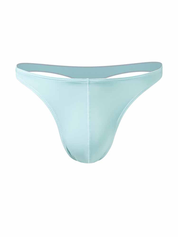 Men's Low Waist Solid Color Ice Silk Thin Thong