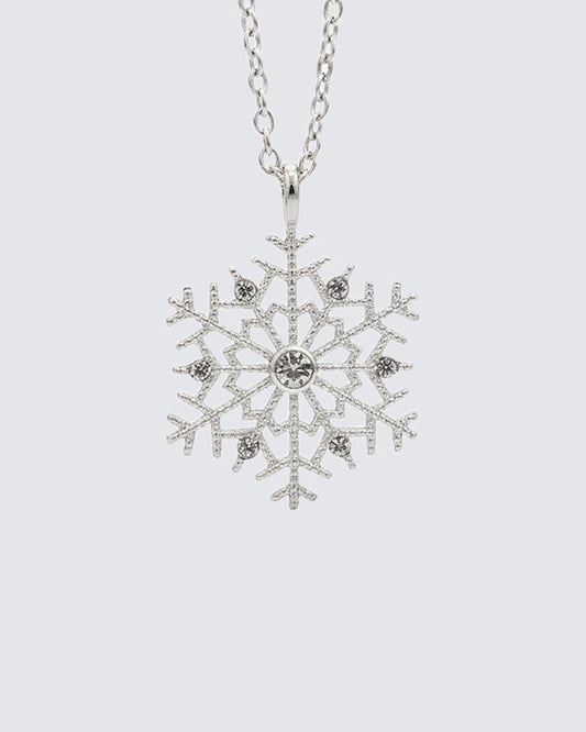 Snowflake Rhinestone Chain Choker Necklace